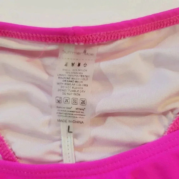 Summer Mae Women's Thong Bikini Swimsuit Adjustable Straps Pink Size L - Picture 3 of 5